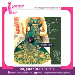 Robe somalienne Dirac pour femmes, vêtements en tissu de soie - Vente en gros d'usine, tissu de mariage somalien Dirac - Product Image 2