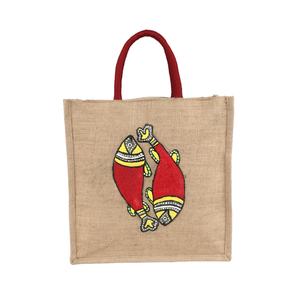 Sac de transport imprimé à la mode en jute de qualité supérieure avec poignée rembourrée en sangle de coton produit de haute qualité à prix abordable - Product Image 1