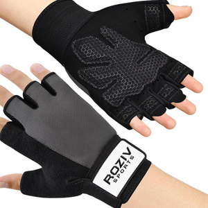Gants de fitness demi-doigts sur mesure les plus vendus, confortables, en néoprène, avec sangle de poignet réglable à cordon, unisexe, pour la musculation - Product Image 1