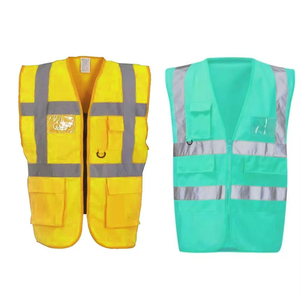 Ropa al por mayor, chaleco de seguridad de topógrafo verde de alta visibilidad, ropa de trabajo de poliéster reflectante para seguridad, chaleco de seguridad para correr, ropa de trabajo - Product Image 6