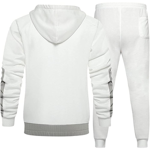 Custom Winter Oversized Hoodies Tracksuit <b>Embroidery</b> Zip-Up Heavyweight Cotton Fleece Lining Straight Pants 2-Piece <b>Set</b> for Men - Product Image 4