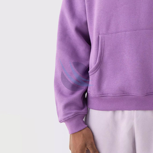 Pull Boxy Fit sérigraphié à capuche avec broderie de logo, sweats à capuche unis personnalisés pour hommes, vente en gros au meilleur prix - Product Image 5