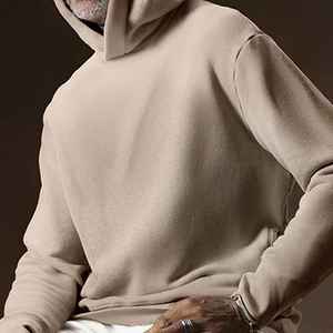 Sudaderas con capucha de alta calidad para hombre, de invierno, informales, de algodón/forro polar, con logotipo bordado personalizado, liso, teñido, sólido - Product Image 6