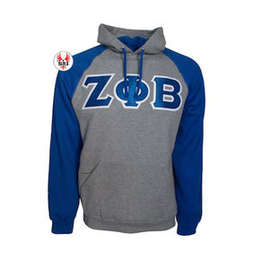 Sweat à capuche bleu Zeta Phi Beta avec lettres en coton doux et chenille pour les membres de la sororité Vêtements grecs unisexes élégants - Product Image 3