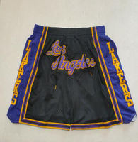 Shorts de basket-ball Los Angeles de haute qualité 2024, cousus, solides, brodés, vêtements de sport écologiques, unisexe, streetwear pour hommes