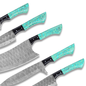 Commandes en gros personnalisées OEM ODM Service Premium professionnel fait à la main en acier au carbone cinq pièces cuisine ambidextre - Product Image 1