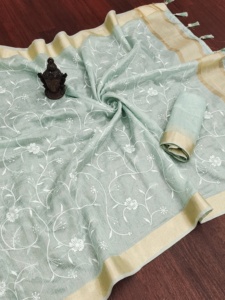 ผ้าไหมผ้าฝ้ายคุณภาพสูงพร้อมสารีปักด้ายผู้ผลิตและผู้จัดจำหน่ายจากอัตราทั้งหมด - Product Image 4