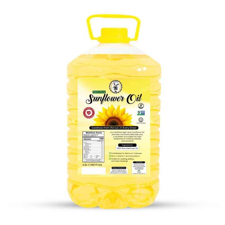 Healthy and Pure Refined Sunflower Oil Packed With Safety Refined Sunflower Oil Offered in Clean Secure Packaging
