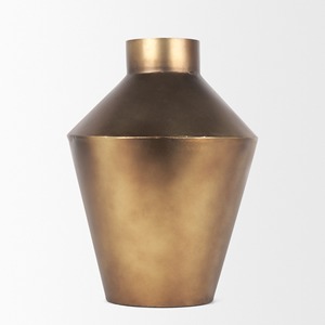 Pequeño jarrón decorativo de Metal dorado cepillado, maceta de mesa moderna para el hogar, oficina, boda, centro de mesa, proveedor de exportación al por mayor - Product Image 2