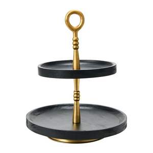 ถาดไม้สามชั้นพร้อมดีไซน์ตกแต่งแบบชนบทเหมาะสำหรับการตกแต่งห้องครัวและเสิร์ฟเค้กกลางโต๊ะ - Product Image 6