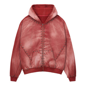 แจ็คเก็ตผ้าฟลีซมีฮู้ดผ้าฟลีซมีซิปรูดซิปรูดผ้าคอตตอนเทอร์รี่สไตล์วินเทจ - Product Image 1