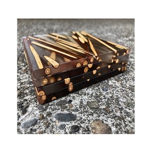 Bois et résine époxy tasse à thé caboteur en bois massif tasse à thé tapis maison vaisselle décor forme carrée décoratif Unique Style tasse sous-verres - Product Image 1