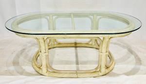 Natural White <b>Rattan</b> Oval <b>Table</b> With Basic Design, Handmade From Vietnam, Customized Colors, Ready For Wholesale - Product Image 2