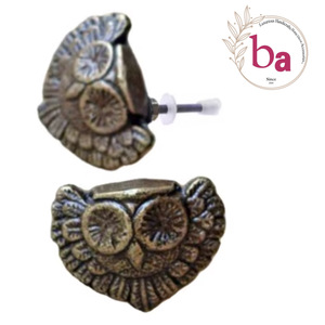 Boutons de hibou anciens en laiton américain en fonte industrielle pour salle de bain cuisine chambre à coucher salon villa tiroir poignée d'armoire - Product Image 1
