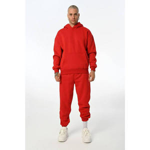 Custom Men's Heavy Weight Cotton 2-Piece <b>Oversized</b> Hoodie Print Sweat Suit Sports <b>Joggers</b> Set for Winter at Wholesale Price - Product Image 2