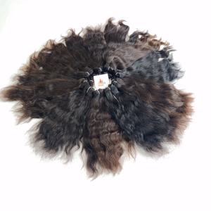 Venta al por mayor de color natural indio virgen cutícula alineada estilo trenzado con procesamiento de rizos ondulados extensiones de cabello humano barato gratis - Product Image 5