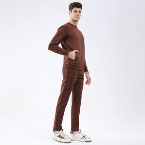 Vente en gros de haute qualité 2 pièces ensemble de survêtement pour hommes coupe ample col rond chemise de survêtement pantalon de survêtement ensemble hiver extérieur - Product Image 3