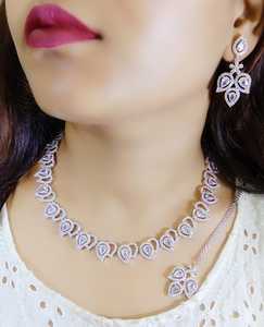 Ecstatic Handmade Brass <b>Choker</b> Necklace Set With AD Stones For Weddings Engagements Anniversaries Parties Great Gift Idea - Product Image 4