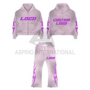 Survêtement imprimé graphique évasé pour hommes taille élastique Streetwear Jogger Pantalon de survêtement ourlet brut coupe bord à capuche pour adultes Style hivernal - Product Image 6