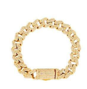 14K oro diamante cubano enlace ID Pulsera: Iced Out Hip Hop joyería - Product Image 1