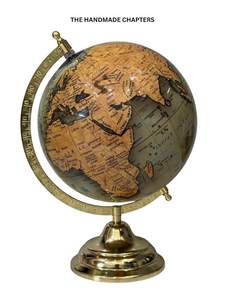 Vintage Green Gold Brass Decorative Globe Elegant Home Office <b>Desk</b> <b>Ornament</b> Unique Gift Stylish Boho Chic World Map Tabletop - Product Image 4