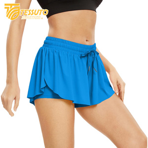 Vente en gros Short de course à séchage rapide Sport double couche taille élastique Short de yoga d'entraînement actif Short de cyclisme en plein air pour femmes - Product Image 3