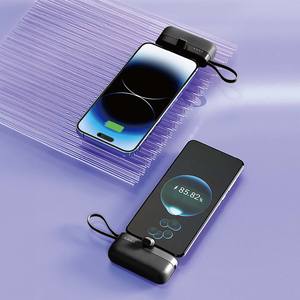 HPK-028 Negro <b>5000mAh</b> Tipo-C Power Bank High Capacity Wireless Charging 3A Current 20W Output Power 10000mAh <b>Battery</b> Capacity - Product Image 4