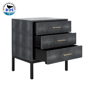 Wholesale Luxury Modern Design <b>Bedside</b> Table Cupboard Bed Room Furniture Faux Shagreen Nightstand With 3 Drawer From Vietnam - Product Image 3