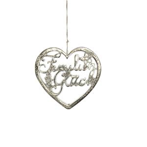 <b>Heart</b> Shaped Aluminum Metal Pendent With Text for Christmas Tree Hanging <b>Ornaments</b> With the Sizes of 15 X 0.5 X 13cm - Product Image 1