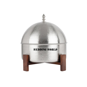 Hotpot de acero inoxidable martillado Suministros para hoteles y restaurantes Cazuela Calentador de alimentos de metal nuevo de lujo más vendido - Product Image 5