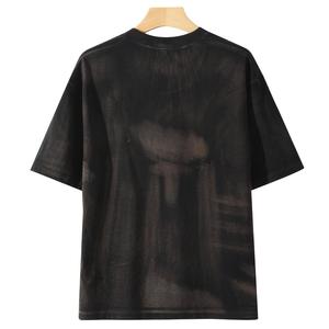 T-shirt léger respirant motif vibrant imprimé tie dye pour hommes 100% coton tissu col rond design manches courtes chemises - Product Image 6