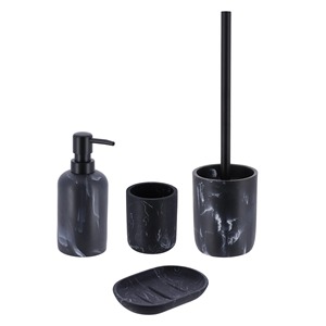 Ensemble d'accessoires de salle de bain en bois noir pour les maisons modernes avec une utilisation élégante et durable adaptée à la décoration et aux cadeaux de salle de bain - Product Image 1