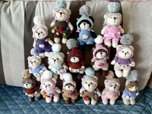 Jouet en laine au crochet, Cadeau animalier, Poupée Amigurumi, Ours en peluche tressé à la main, Lapin au crochet fait main, Jouet tissé, Ours émotionnel - Product Image 5