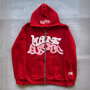 Haute qualité 100% coton lourd bouffée imprimé personnalisé surdimensionné hommes français éponge hiver pull brodé polaire - Product Image 3