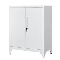 Armoire de rangement multifonctionnelle en acier pour bureau à domicile et usage commercial avec 2 portes verrouillables Gris mat