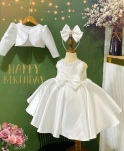 Robe de princesse pour bébé filles veste d'hiver et tissu brillant ensemble grande taille fabriqué au Vietnam pour les fêtes hiver automne tenue - Product Image 2