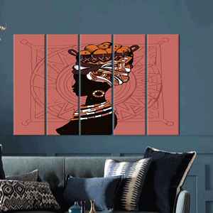 Décoration murale élégante pour fille : Art abstrait imprimé pour cadeaux personnalisés, 5P : Prêt à accrocher - Product Image 1