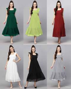 ชุดเดรสชิ้นเดียวเอวธรรมชาติพร้อมแขนจีบขอบลายดอกไม้ชุดเดรสแบบชิ้นเดียวที่เหมาะกับการสวมใส่แบบลำลอง - Product Image 4