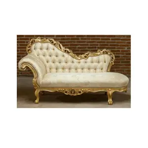 Sofá de casamento com assento confortável em madeira e couro, design admirável, sofá decorativo com os preços mais baixos