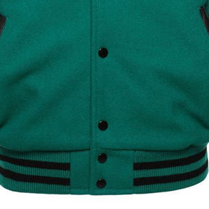 เสื้อแจ็กเก็ตเบสบอลแขนยาวหนังสำหรับผู้ชายเสื้อเบสบอลทีมมหาวิทยาลัยออกแบบได้ตามต้องการ - Product Image 3