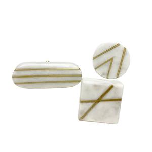 Perilla redonda de latón y mármol para cajón, perilla y perilla para muebles, para cajón, artículos de Hardware - Product Image 1