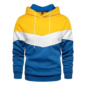 Sudadera con capucha de algodón y forro polar para hombre, sudadera informal de tres paneles de manga larga con bolsillo - Product Image 1