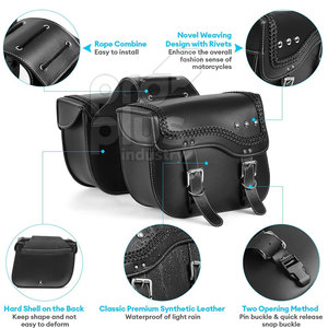 PROPLUS INDUSTRY - Bolsa de Sillín para Motocicleta de Cuero Duradera y de Gran Capacidad Personalizable, Modelo PI-LSB-1916, para Viajes - Product Image 2