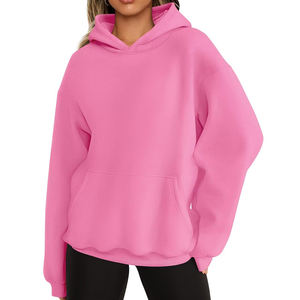 Patrón personalizado de las mujeres streetwear Oversize pulóver con capucha de invierno Casual mangas raglán sudadera bordado tejido con capucha - Product Image 6
