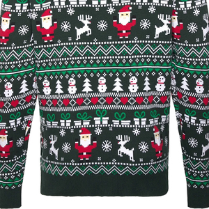 2025 vacaciones Navidad transpirable frente pulóver Jumper invierno hombres tejido 100% algodón suéter personalizado para adultos - Product Image 6