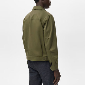 Custom Size Men's <b>Canvas</b> Stand Collar Front Logo Windproof Breathable Quick Dry Polyester/Cotton Fabric <b>Jackets</b> - Product Image 2