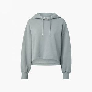 Venta al por mayor Drop Shoulder Oversized Women's Hoodies Mujer Sudadera de manga larga con capucha Unisex Ropa deportiva Sudadera con capucha transpirable - Product Image 1