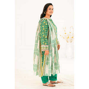 K-52115 Conjunto de 3 Piezas para Mujer, Salwar Kameez de Algodón Khaddar Estampado con Dupatta, Sin Arrugas, Corte Holgado para Ocasiones Casuales - Product Image 5