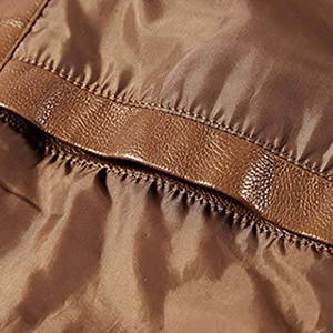 Mode de plein air Vestes en cuir de vache pour hommes Qualité supérieure Col montant Fermeture éclair complète Manteau en cuir élégant pour hommes - Product Image 6