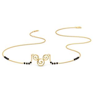 Collar de Acero Inoxidable con Diseño Minimalista de Oro de 14K para Uso Diario, con Forma de Mariposa, Estilo Indo-Occidental, Cadena con Colgante Mangal Sutra para Mujer - Product Image 3